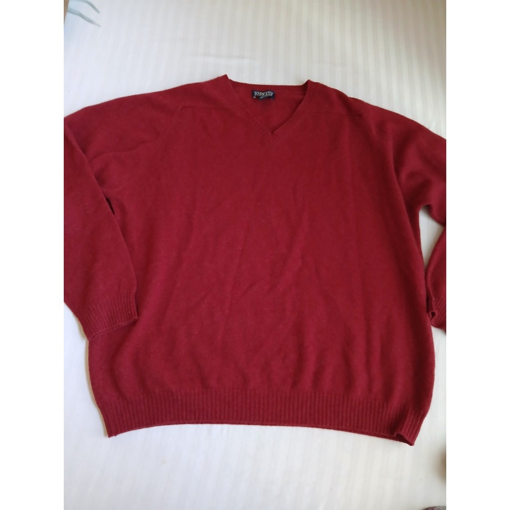 Lands End Sweater Mens XL Lambswool Scotland Cozy Cabin Classic Grandpa Vintage